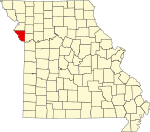 Map of Missouri highlighting Platte County